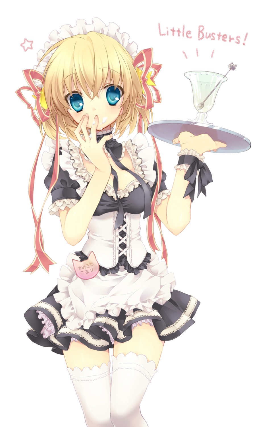 kamikita_komari little_busters! maid sakura_neko thighhighs