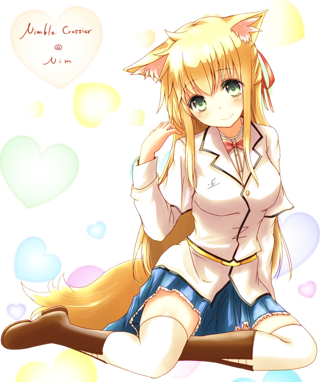 animal_ears kitsune naomi_(sekai_no_hate_no_kissaten) tail thighhighs