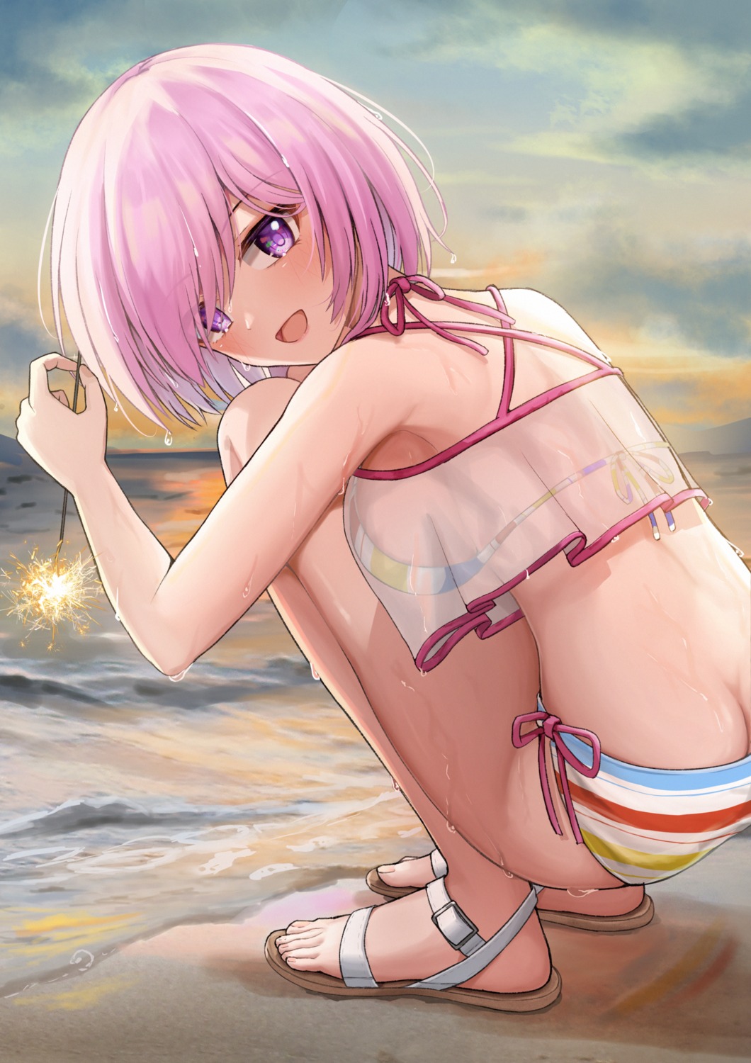 bikini boo_iro fate/grand_order mash_kyrielight see_through swimsuits