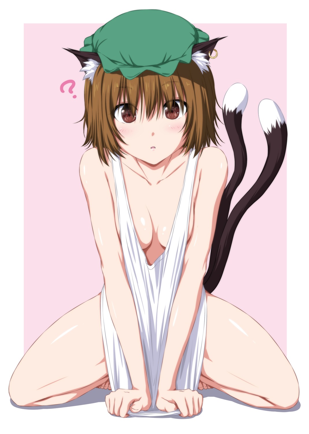 animal_ears chen no_bra nori_tamago tail touhou