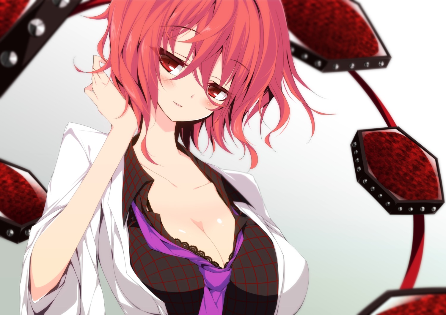 bra cleavage horikawa_raiko open_shirt sakurame touhou