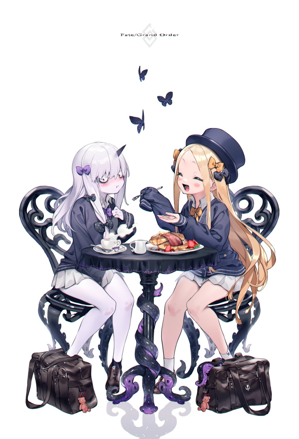 abigail_williams_(fate) bukurote fate/grand_order horns lavinia_whateley_(fate/grand_order) seifuku sweater tentacles