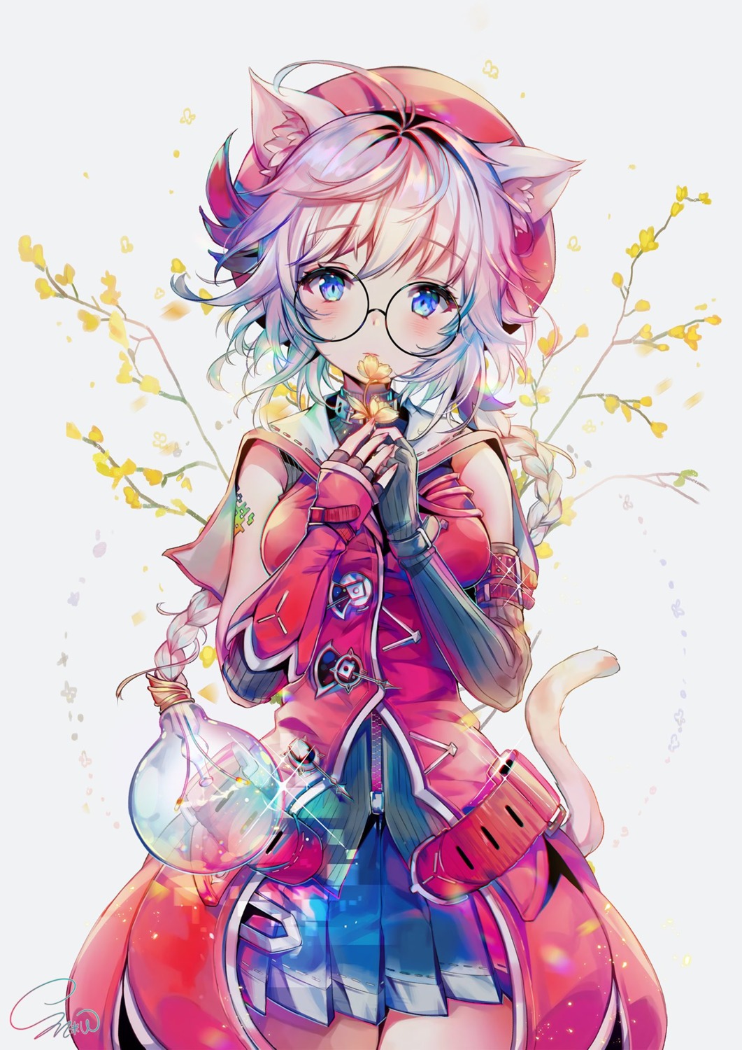 animal_ears megane nekomimi snow_is tail