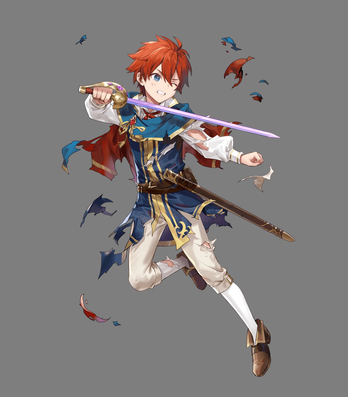 azu-taro eliwood fire_emblem fire_emblem:_rekka_no_ken male nintendo sword torn_clothes uniform