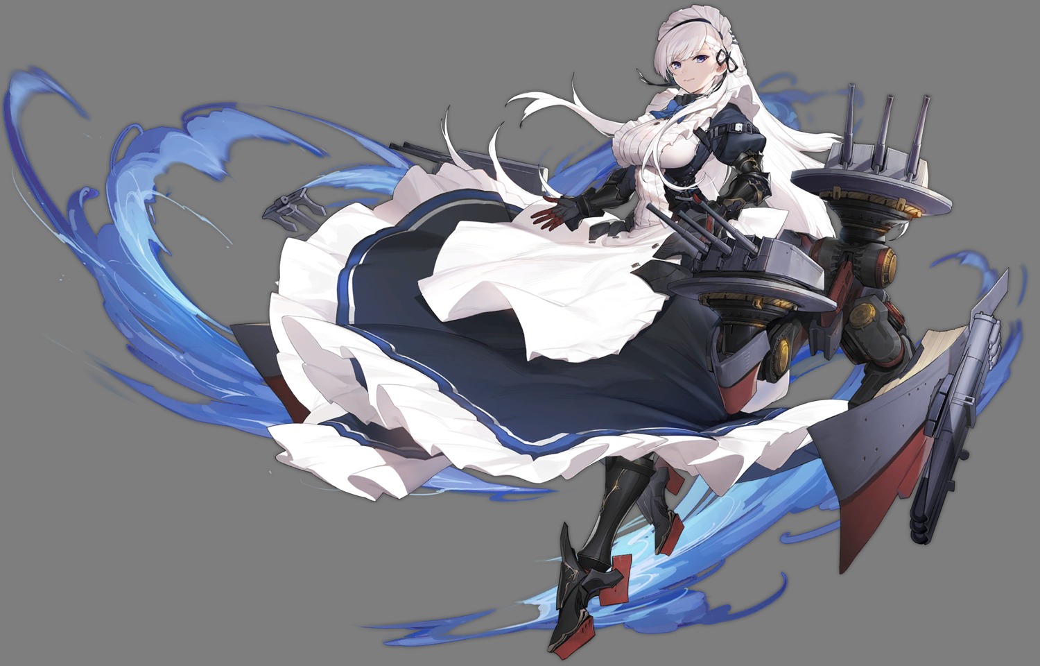 armor azur_lane belfast_(azur_lane) heels maid skirt_lift transparent_png yoyo2doggness