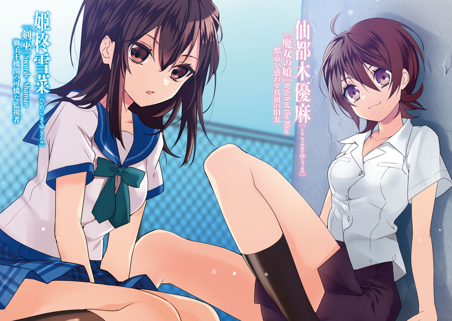 himeragi_yukina manyako seifuku strike_the_blood tokoyogi_yuuma