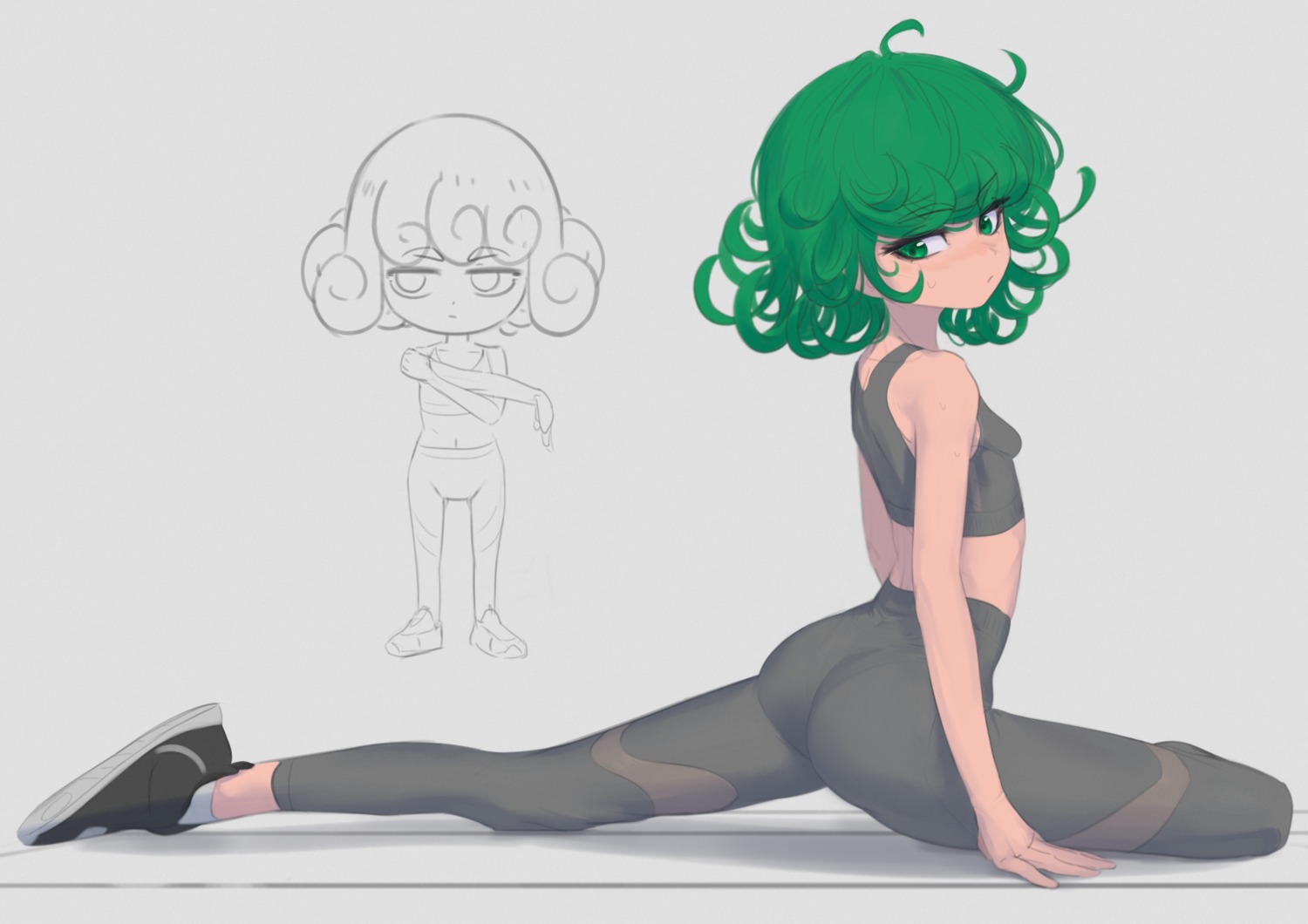 anonimous31 ass gym_uniform one_punch_man sketch tatsumaki_(one_punch_man)