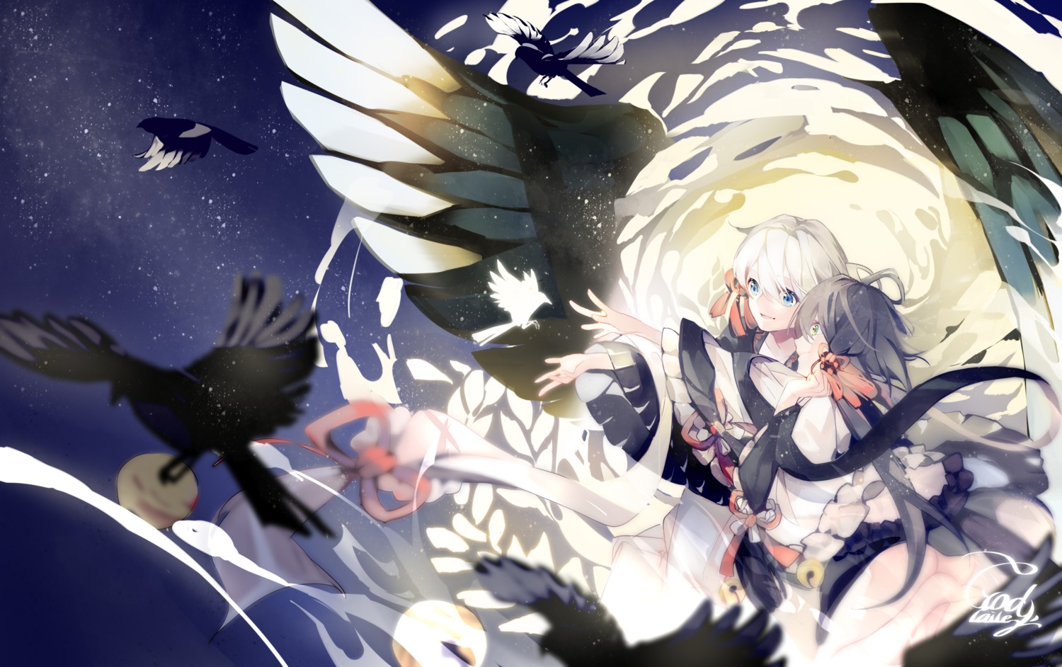 asian_clothes ass godlailer luo_tianyi nopan vocaloid wings yuri