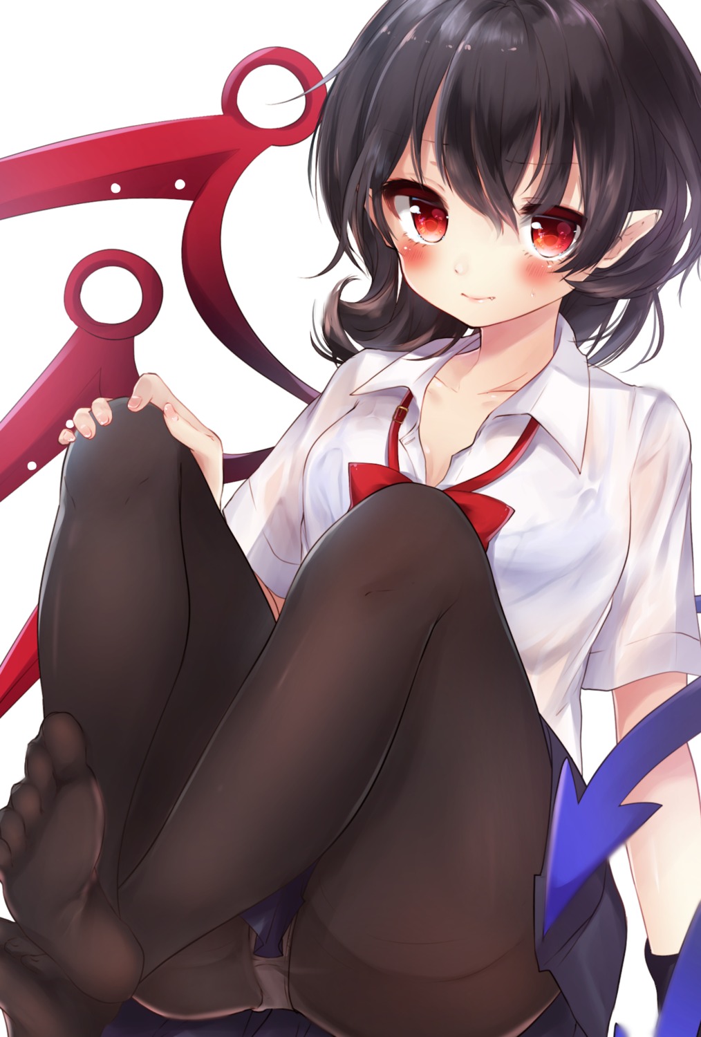 bra feet houjuu_nue pantsu pantyhose pointy_ears see_through shanghai_bisu touhou wings