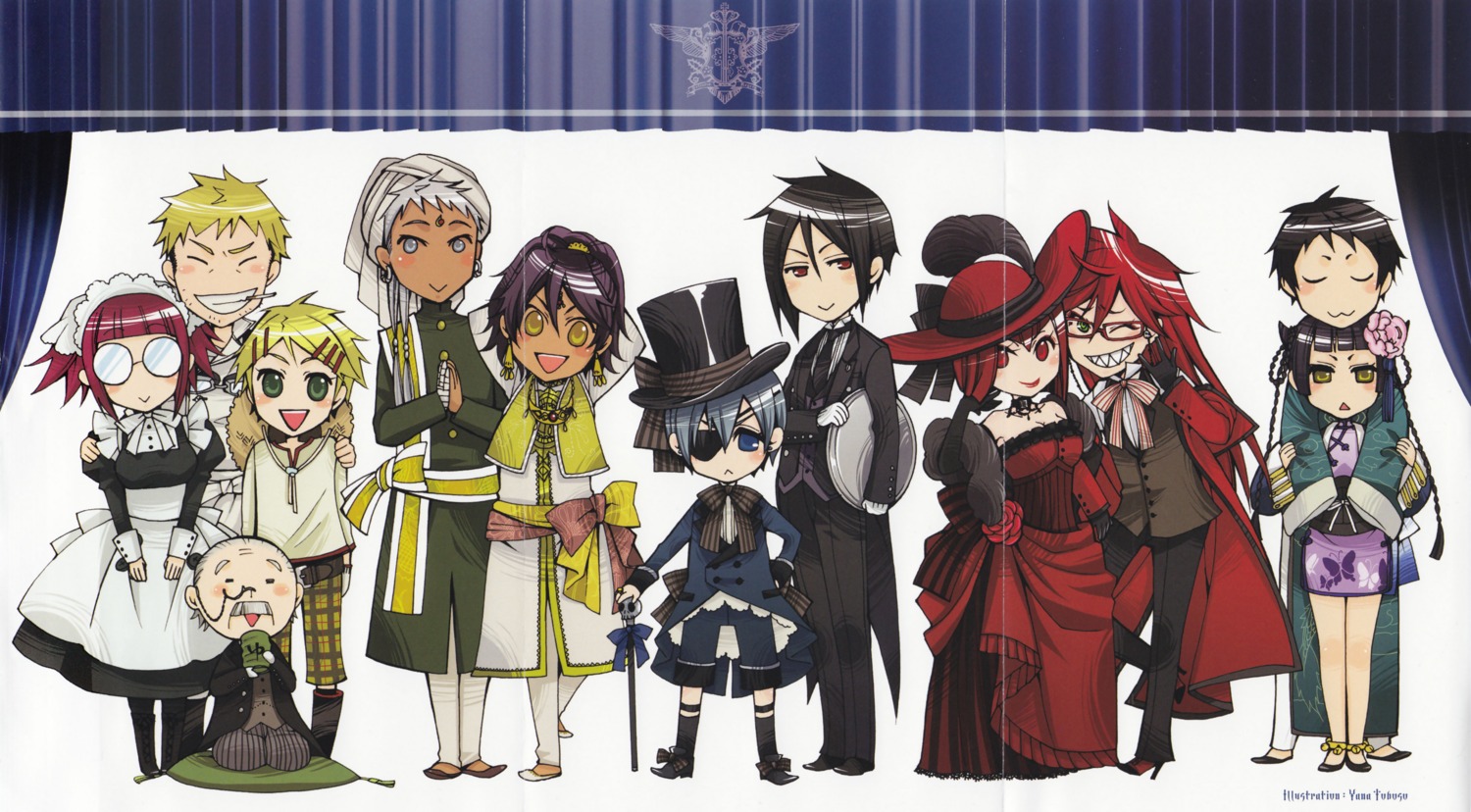 agni angelina_durless bard ciel_phantomhive crease finnian fixme grell_sutcliff kuroshitsuji lau meirin ranmau sebastian_michaelis soma_asman_kadar tanaka toboso_yana