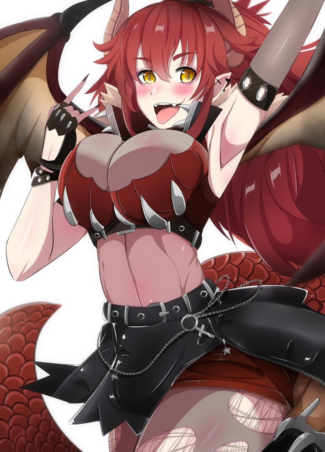 horns joemarsalanga pantyhose pointy_ears see_through tail torn_clothes vshojo wings zentreya