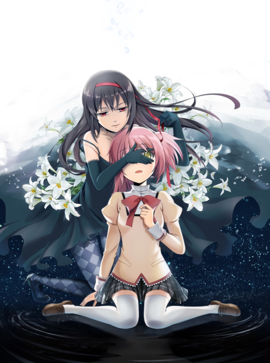 adope akemi_homura kaname_madoka mahou_shoujo_madoka_magica thighhighs