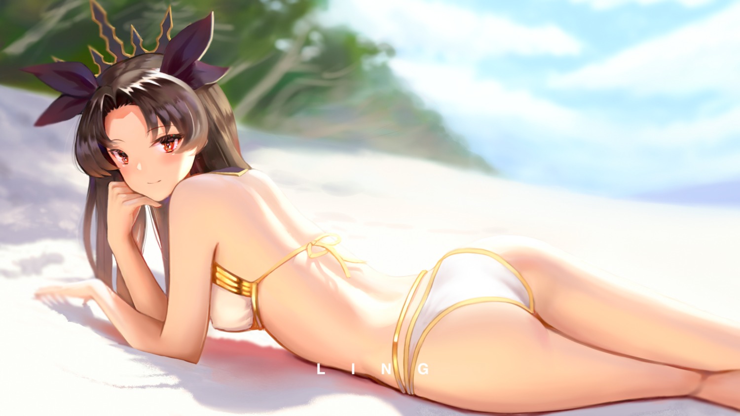 aling ass bikini fate/grand_order ishtar_(fate/grand_order) swimsuits wallpaper