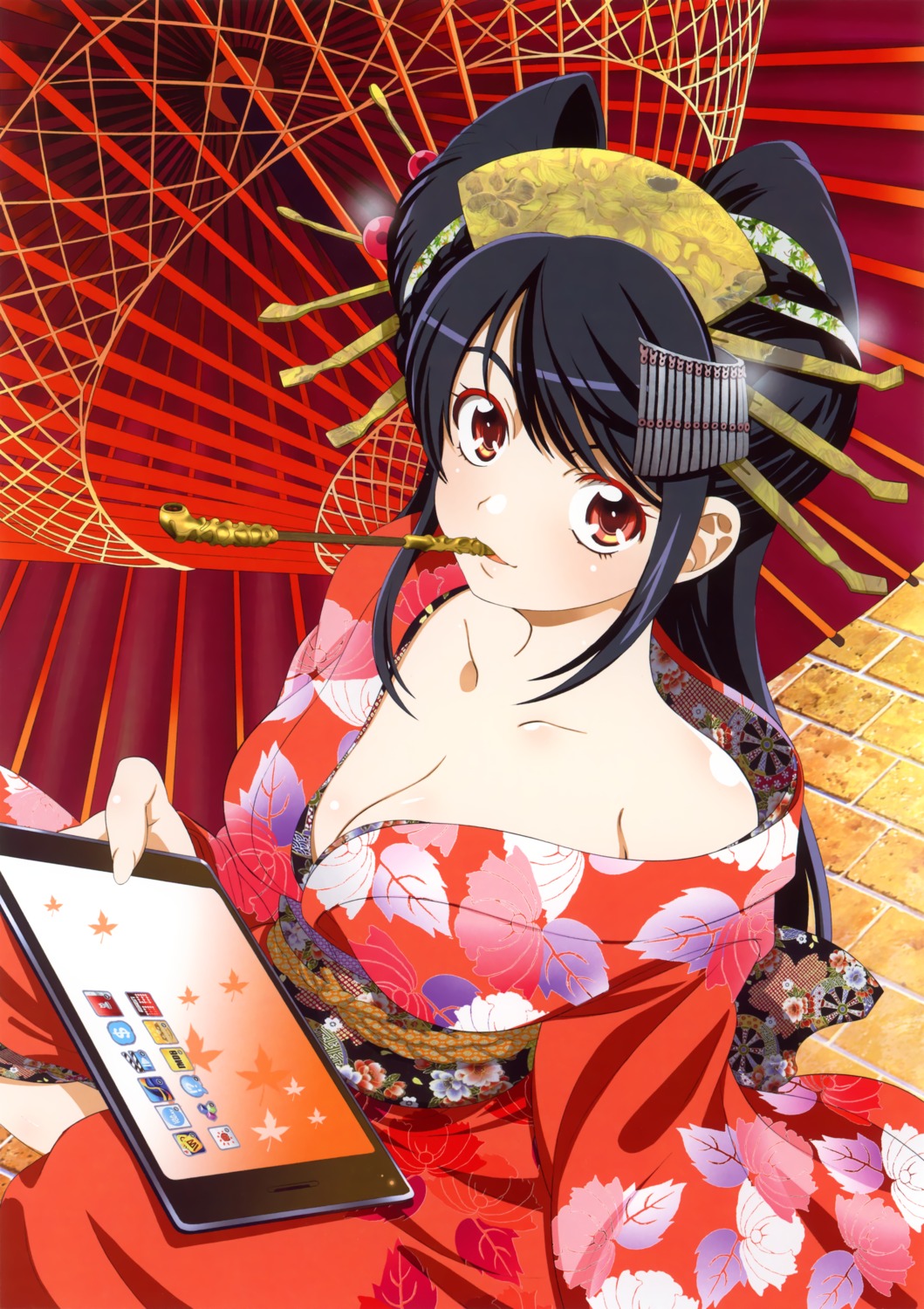 cleavage katakura_shinji kimono