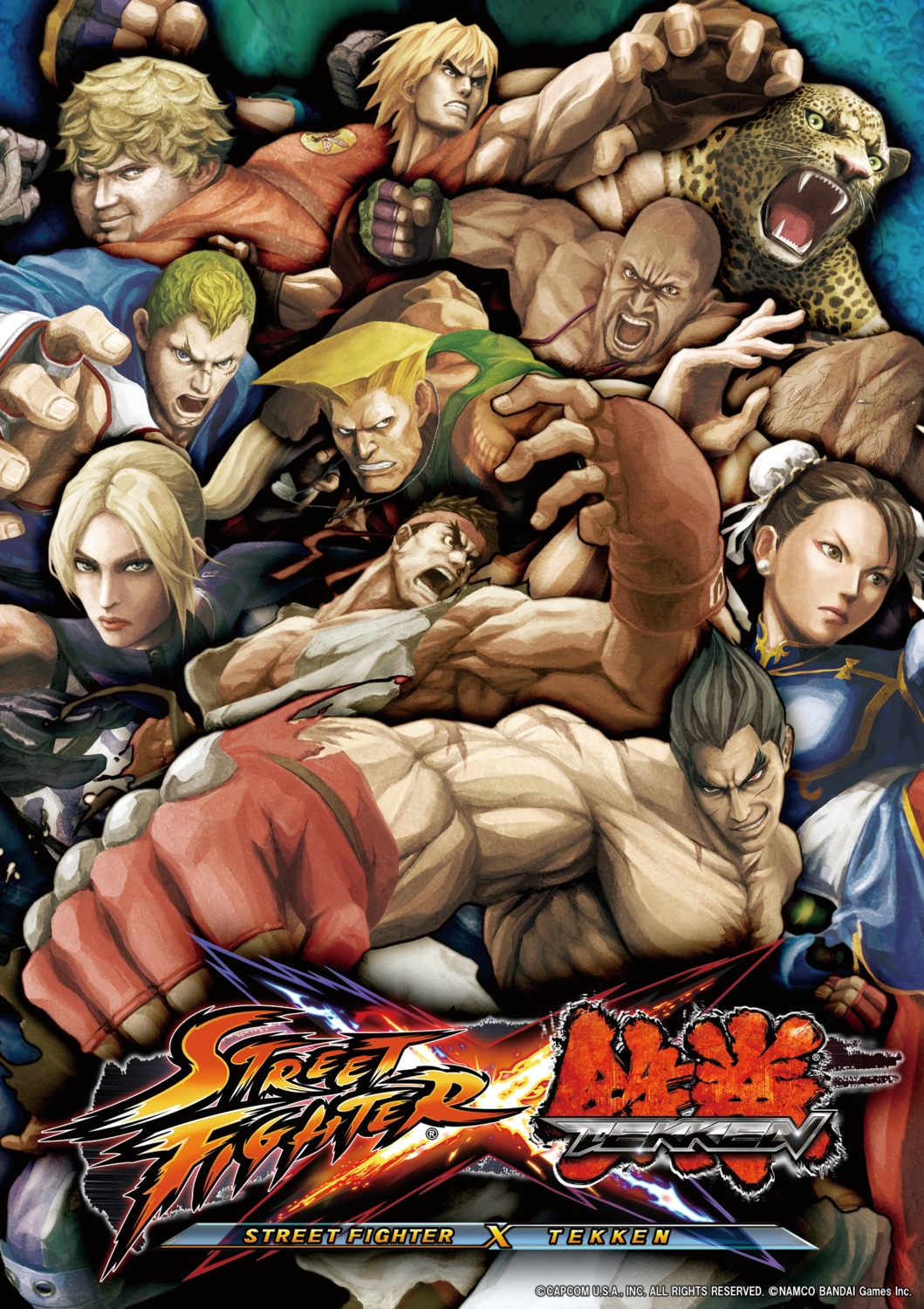 abel_(street_fighter) bob_(tekken) chun_li craig_marduk guile kazama_jin ken_masters king_(tekken) nina_williams ryuu street_fighter tekken