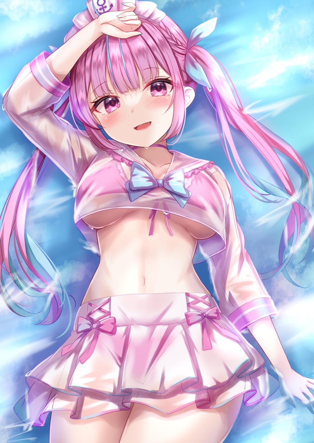 bikini hololive minato_aqua see_through swimsuits wet wet_clothes yuano