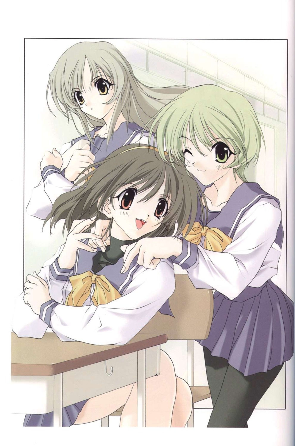 futami_shion imasaka_yue jpeg_artifacts memories_off otowa_kaoru seifuku