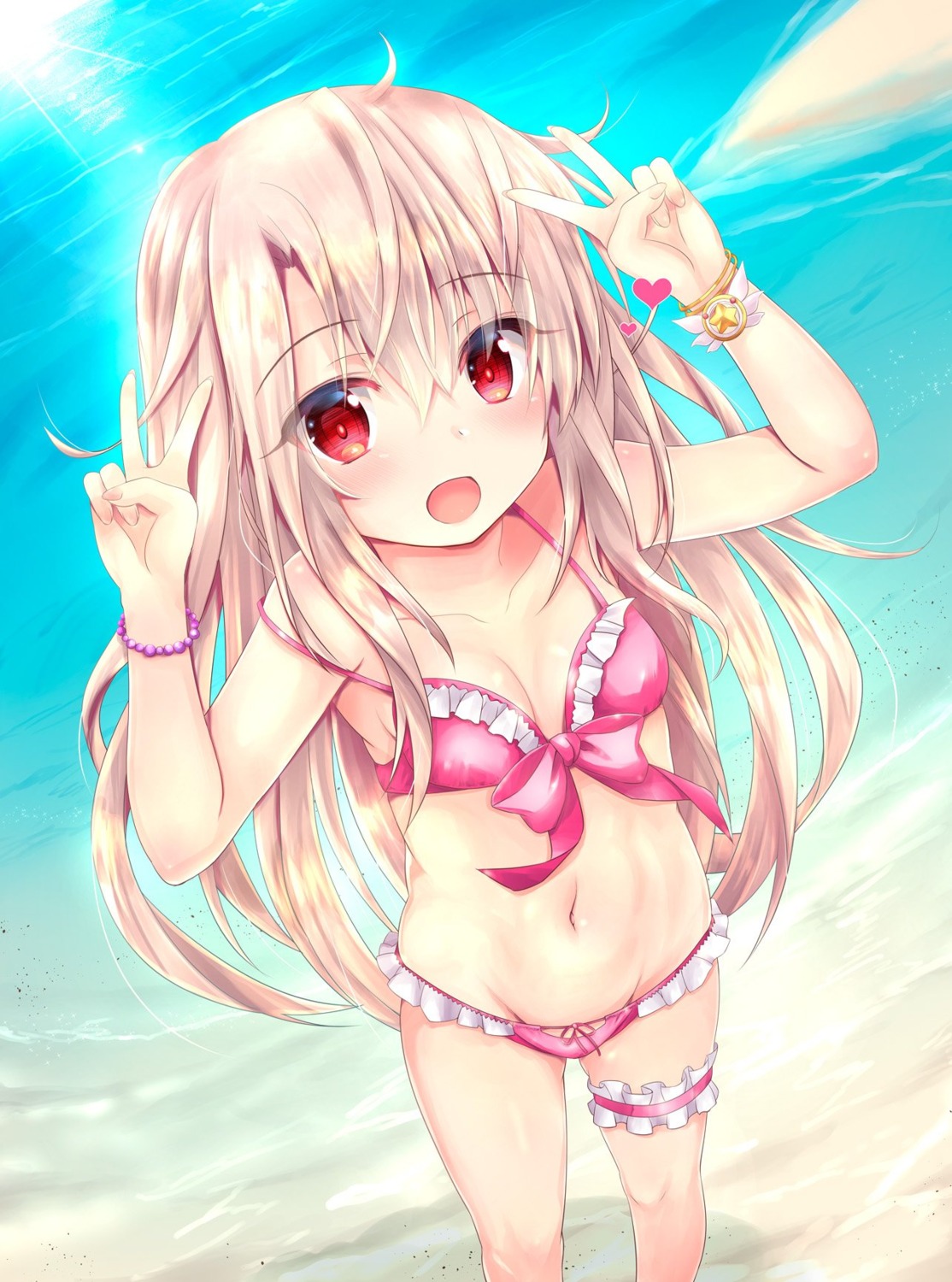 bikini cleavage fate/kaleid_liner_prisma_illya fate/stay_night garter illyasviel_von_einzbern loli possible_duplicate shaian swimsuits