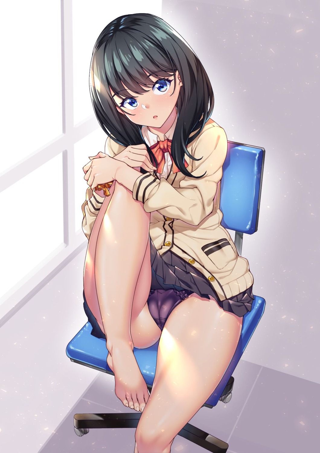 cameltoe feet merufena pantsu seifuku ssss.gridman sweater takarada_rikka