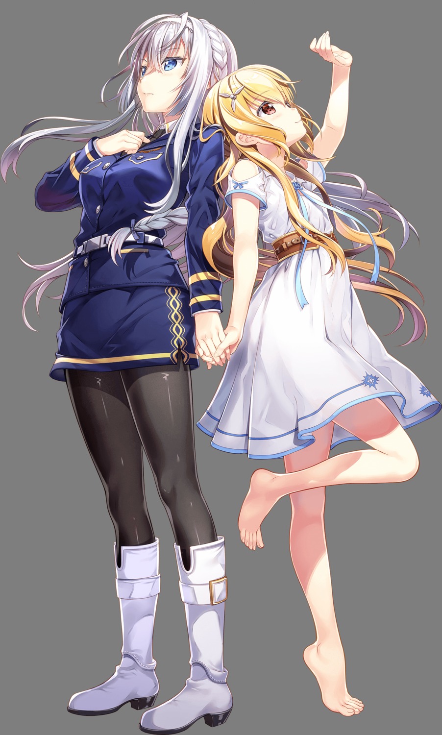 dress fujima_takuya heels pantyhose senyoku_no_sigrdrifa senyoku_no_sigrdrifa:_rusalka transparent_png uniform yuri