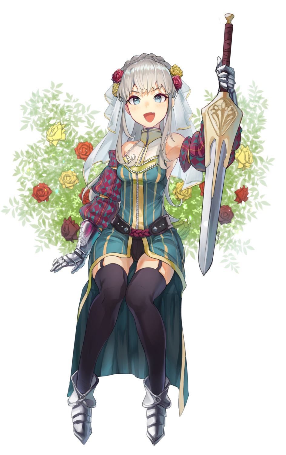 armor hieung stockings sword thighhighs