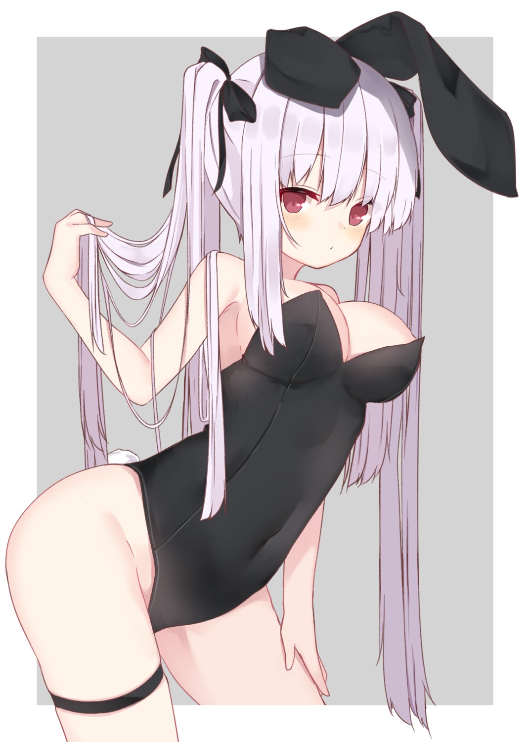 animal_ears bunny_ears bunny_girl cleavage garter memekko tail