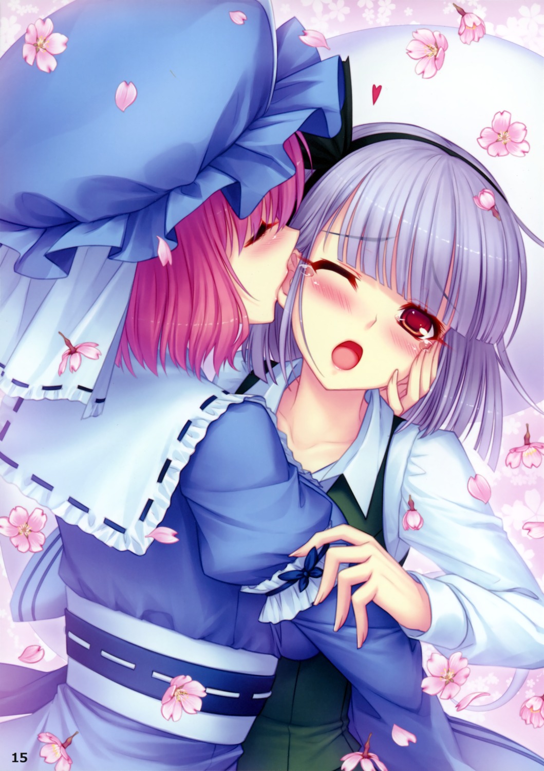 konpaku_youmu neko_works saigyouji_yuyuko sayori touhou yuri