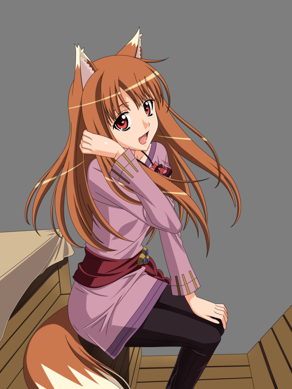 animal_ears holo spice_and_wolf tail transparent_png vector_trace
