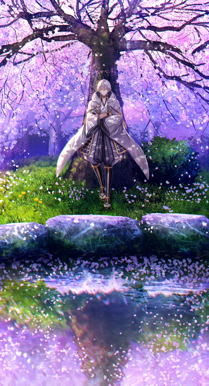 abandon_ranka armor japanese_clothes landscape male sword touken_ranbu tsurumaru_kuninaga