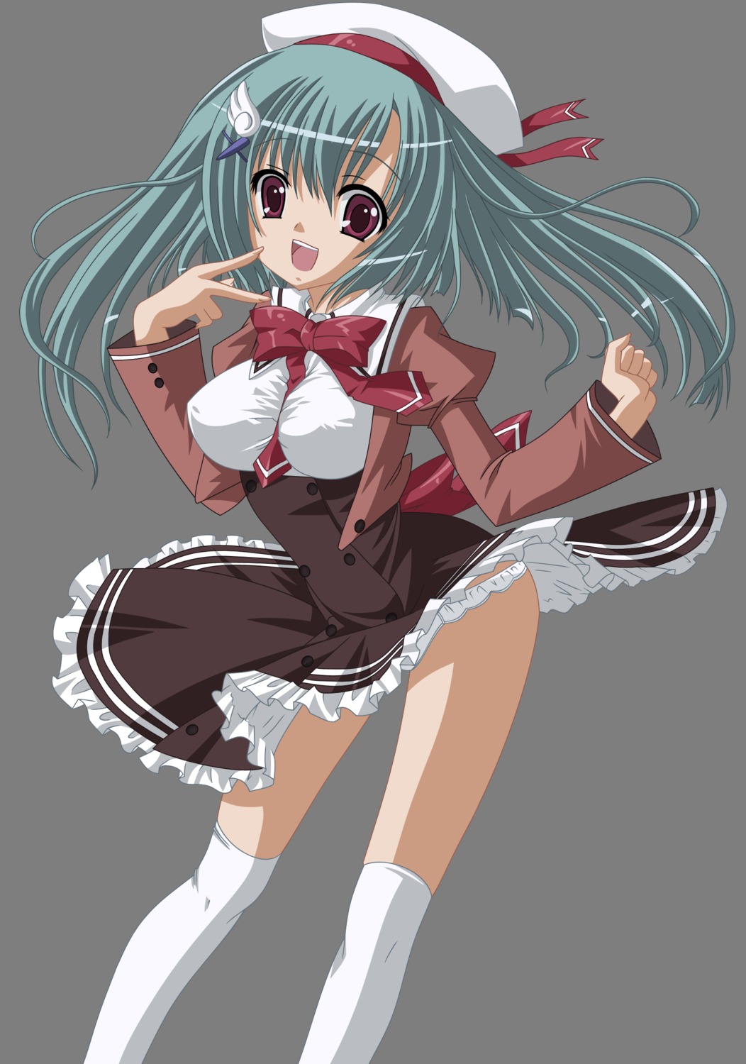 akane_iro_ni_somaru_saka pantsu seifuku shiina_mitsuki thighhighs transparent_png vector_trace