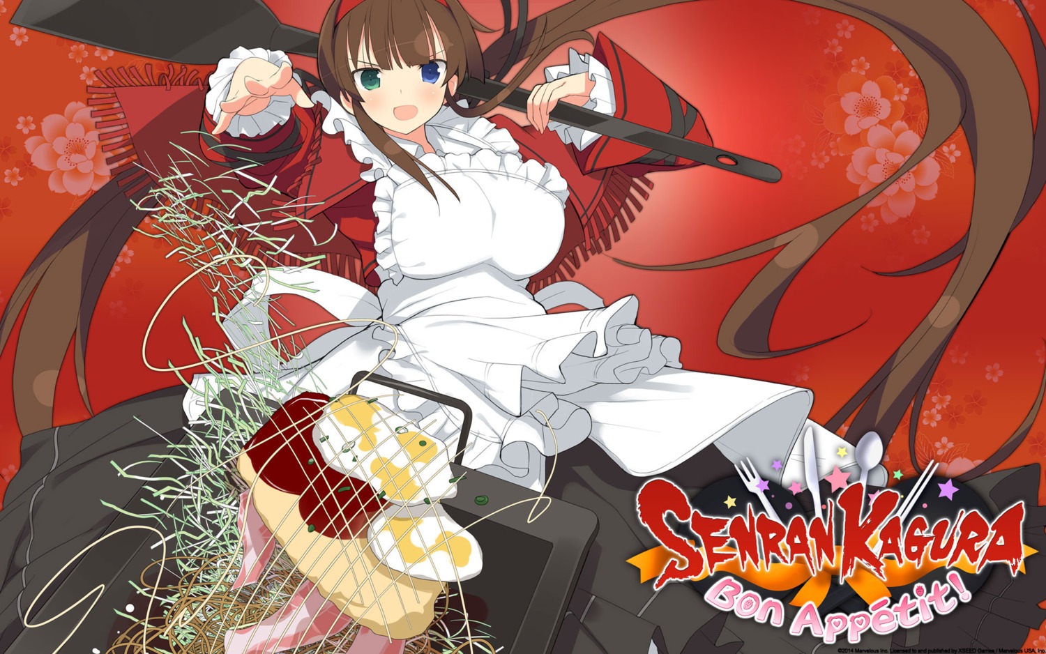 dress heterochromia marvelous_entertainment ryoubi senran_kagura senran_kagura:_bon_appetit wallpaper yaegashi_nan