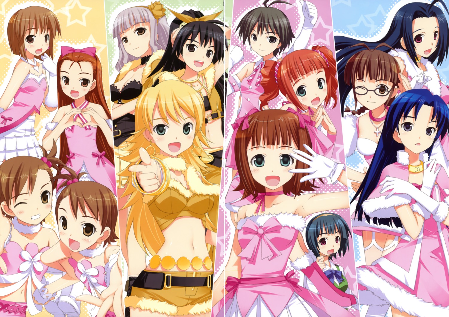 akizuki_ritsuko amami_haruka crease fujima_takuya futami_ami futami_mami ganaha_hibiki hagiwara_yukiho hoshii_miki kikuchi_makoto kisaragi_chihaya megane minase_iori miura_azusa otonashi_kotori shijou_takane takatsuki_yayoi the_idolm@ster the_idolm@ster_break!