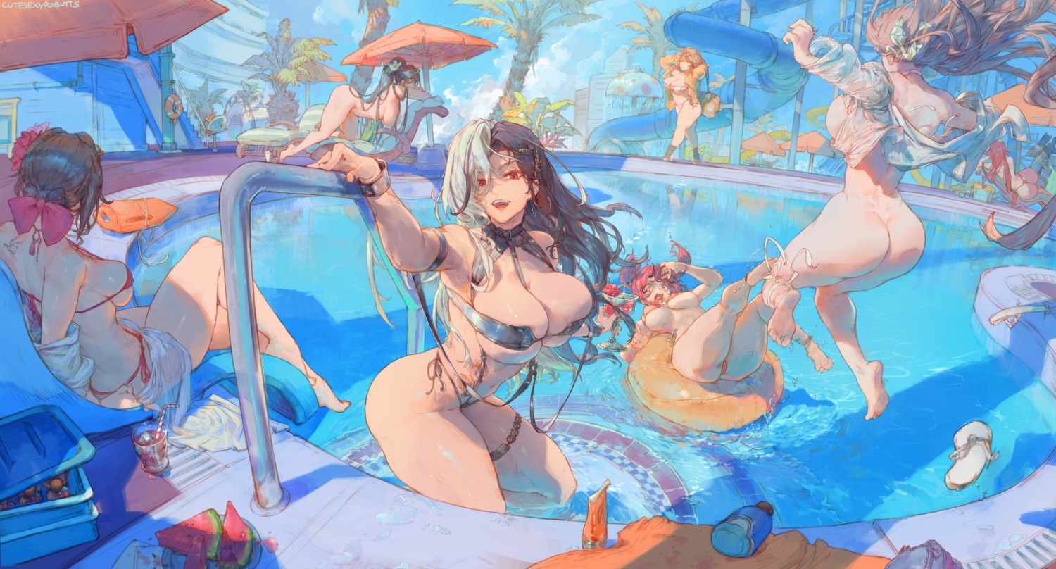 anis ass bikini bikini_top bottomless cutesexyrobutts garter guilty_(nikke) maiden_(nikke) mast_(nikke) megane naked nikke_the_goddess_of_victory open_shirt red_hood_(nikke) rosanna_(nikke) sakura_(nikke) see_through swimsuits tattoo thong viper_(nikke) wardrobe_malfunction wet