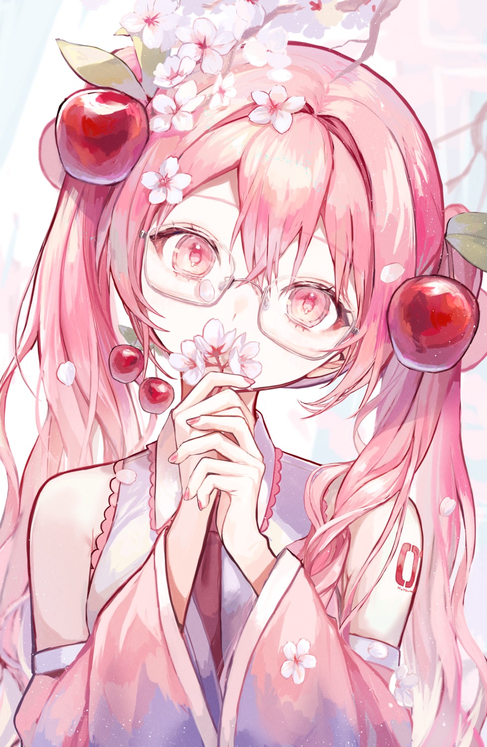 hatsune_miku megane pipi_(hana_no_orchestra) sakura_miku tattoo vocaloid