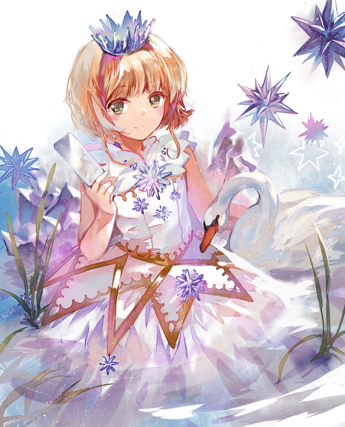 card_captor_sakura dress elise_(piclic) kinomoto_sakura wet