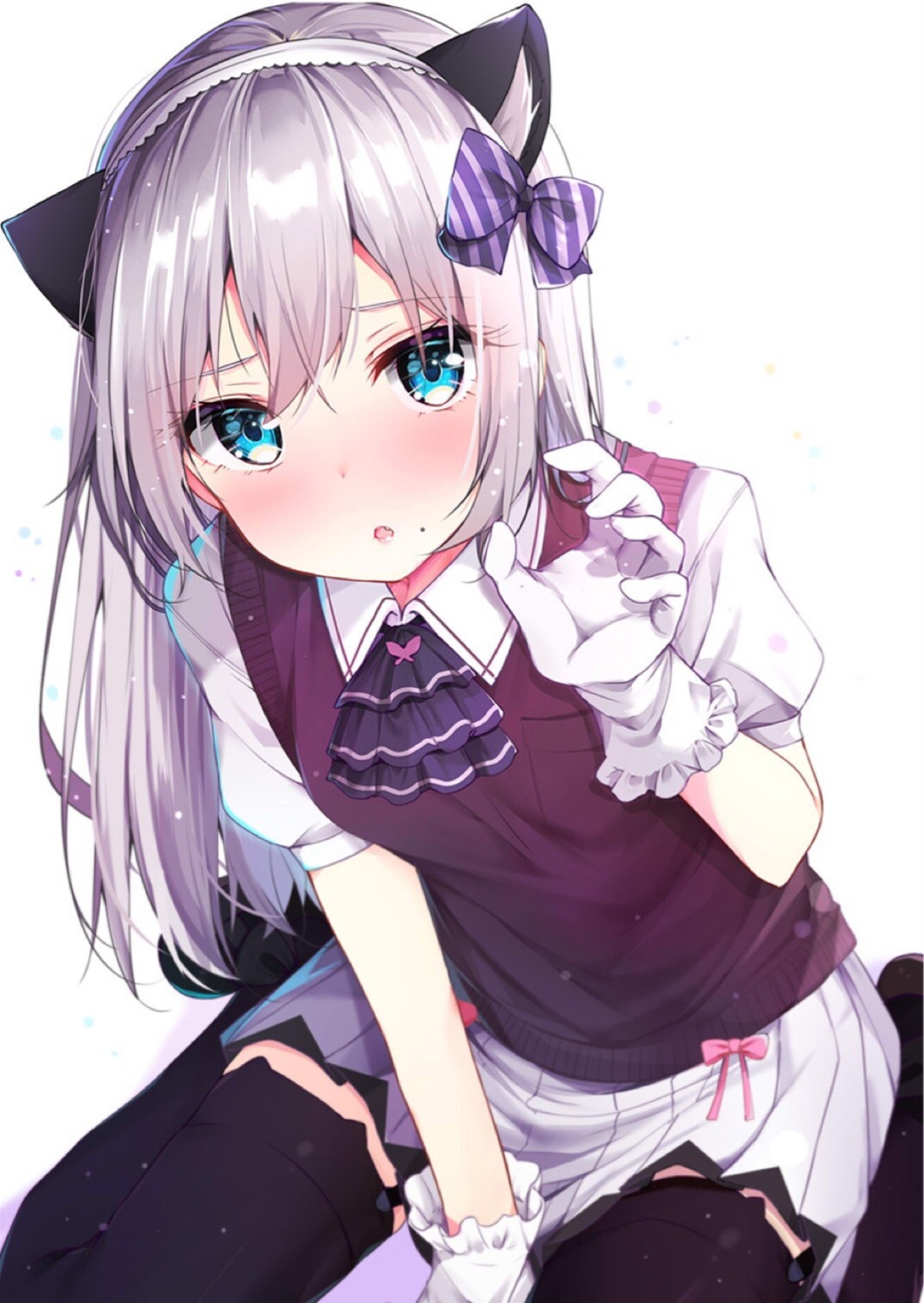 animal_ears nekomimi rouka seifuku thighhighs