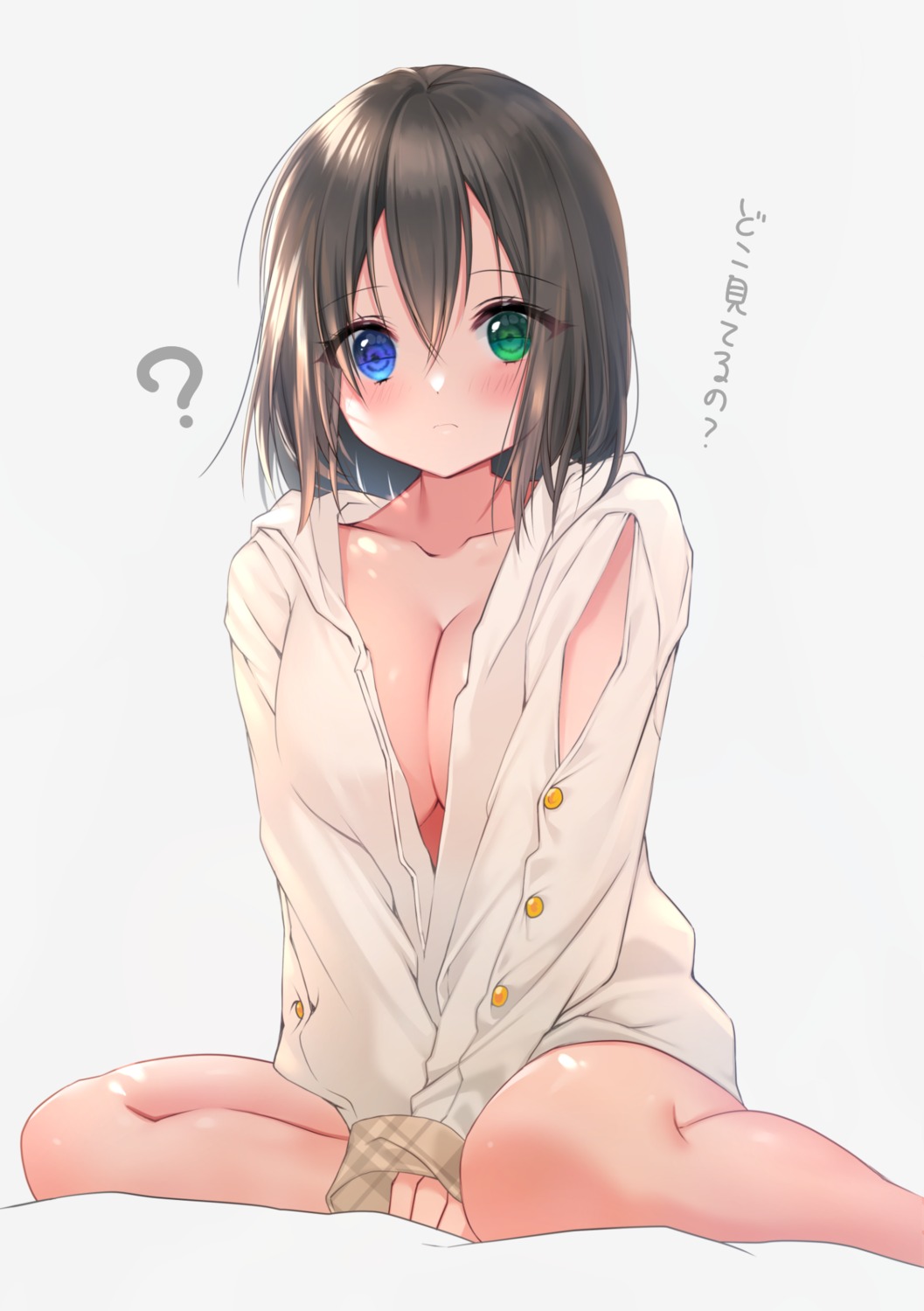 heterochromia no_bra open_shirt yoruhoshi_owl