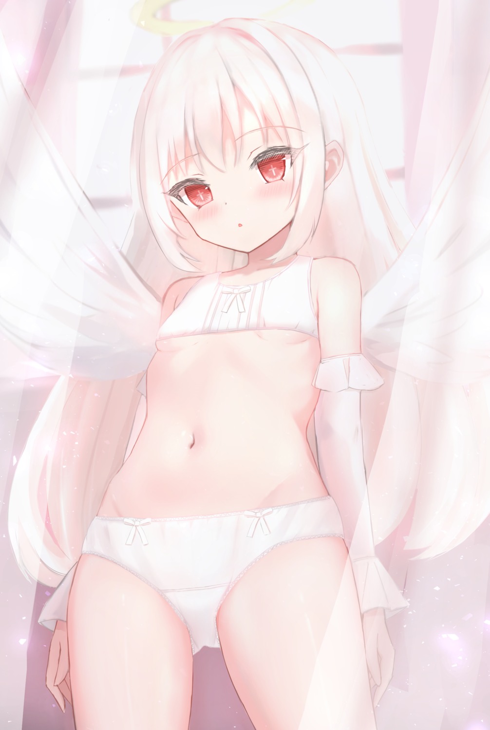 angel loli no_bra pantsu shooko underboob wings