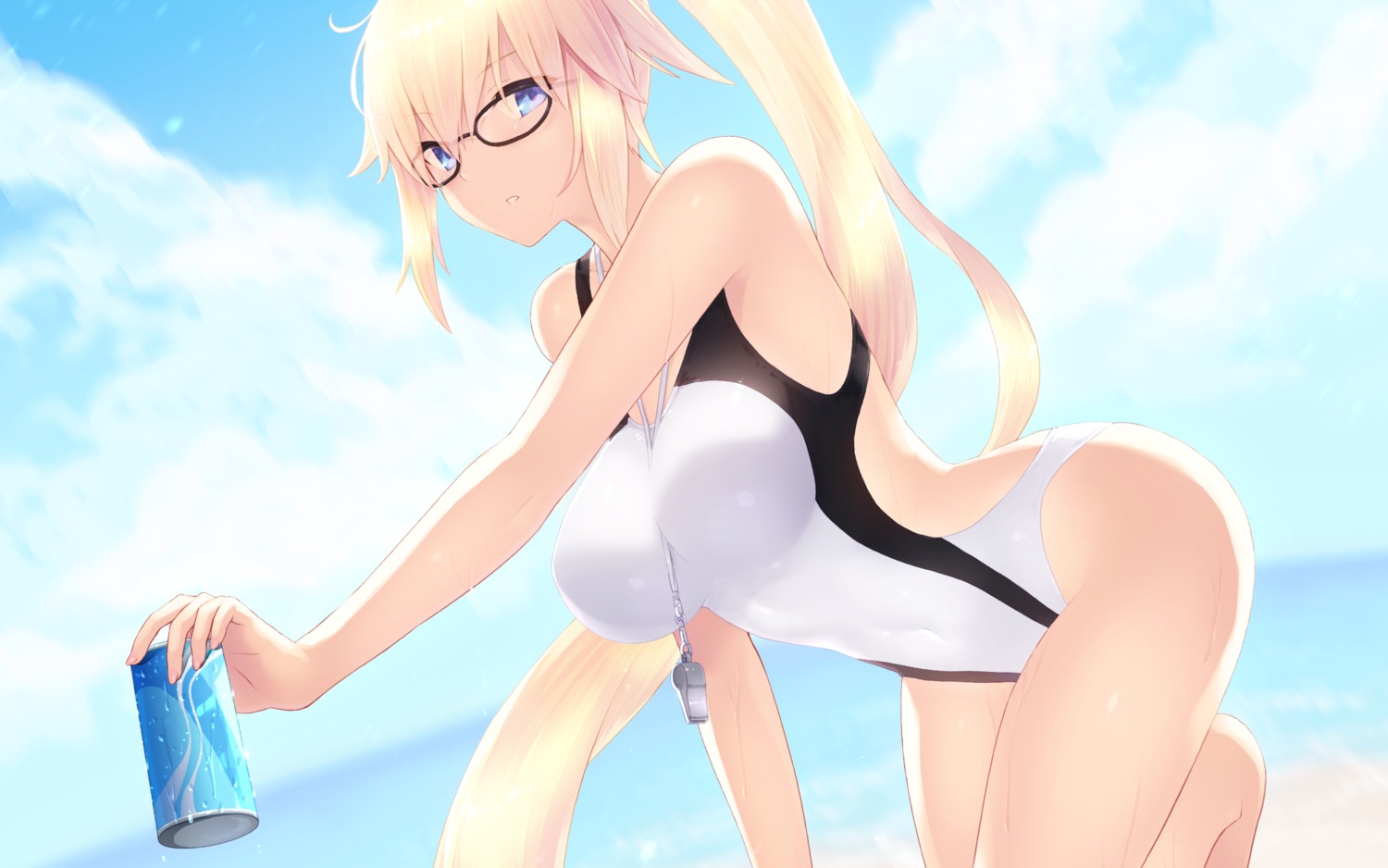 cait fate/grand_order jeanne_d'arc jeanne_d'arc_(fate) megane swimsuits wallpaper