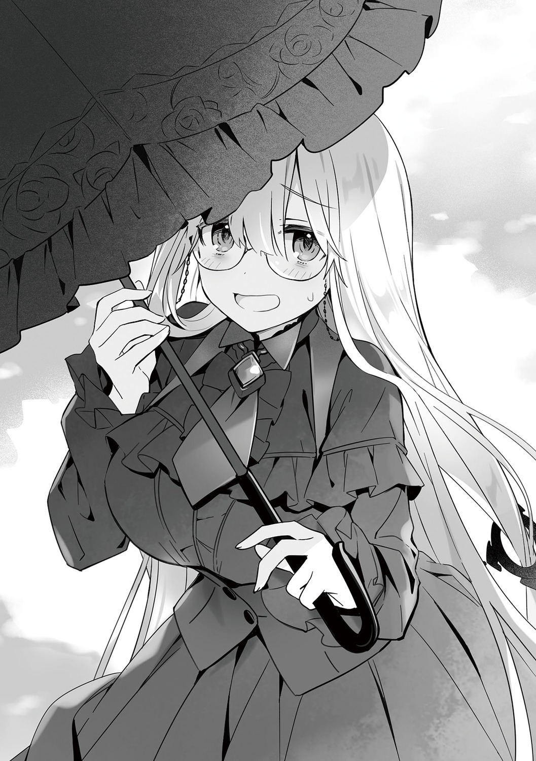 dress gothic_lolita hildegard_silber lolita_fashion megane monochrome ousama_no_propose tsunako umbrella
