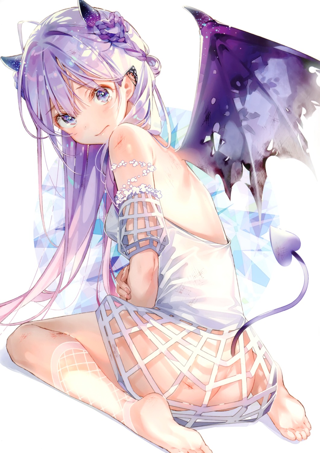 ass devil dsmile feet fishnets horns nopan tail tsundere_is_love wings