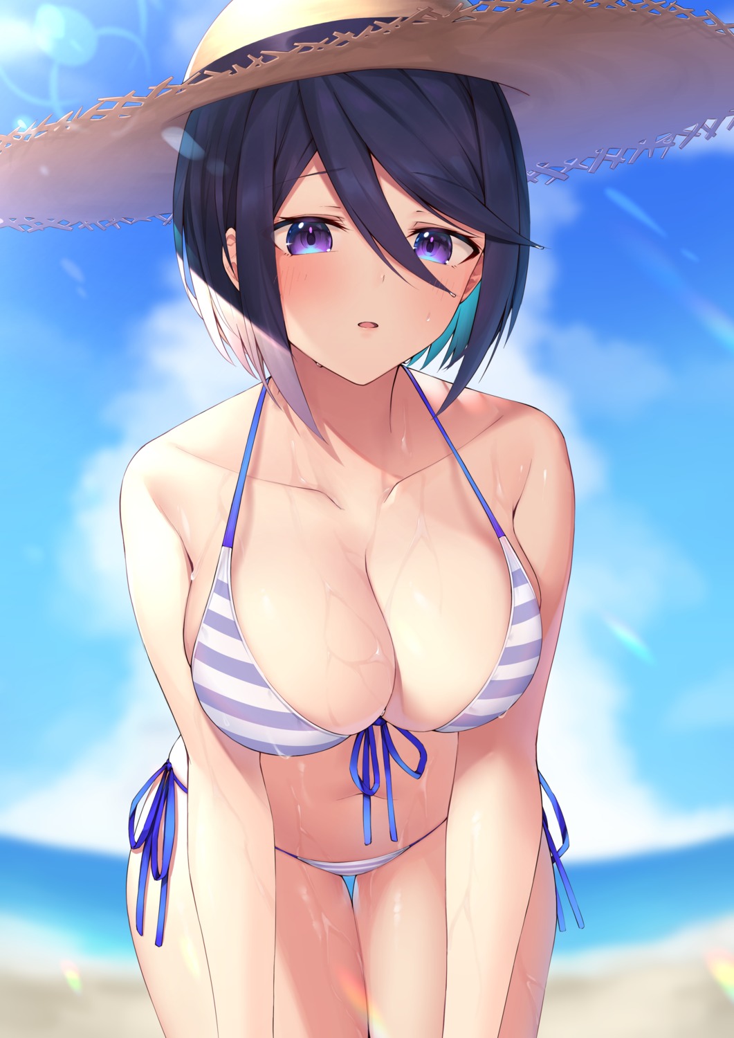 bikini cleavage niyun_(n_niyu) senki_zesshou_symphogear swimsuits tomosato_aoi wet