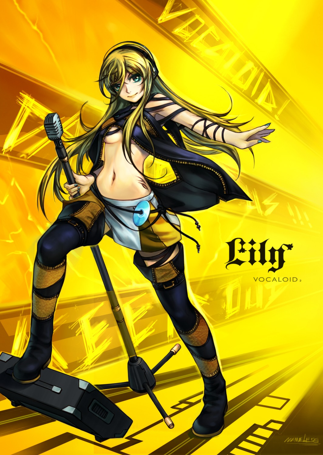 kote_(tures) lily_(vocaloid) thighhighs underboob vocaloid