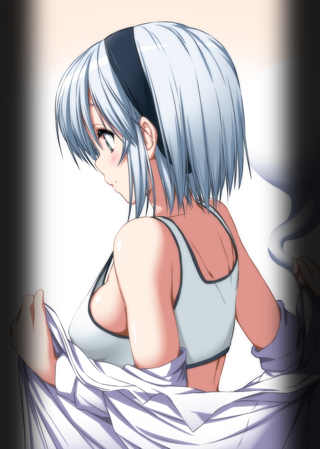 bra konpaku_youmu nori_tamago open_shirt touhou undressing