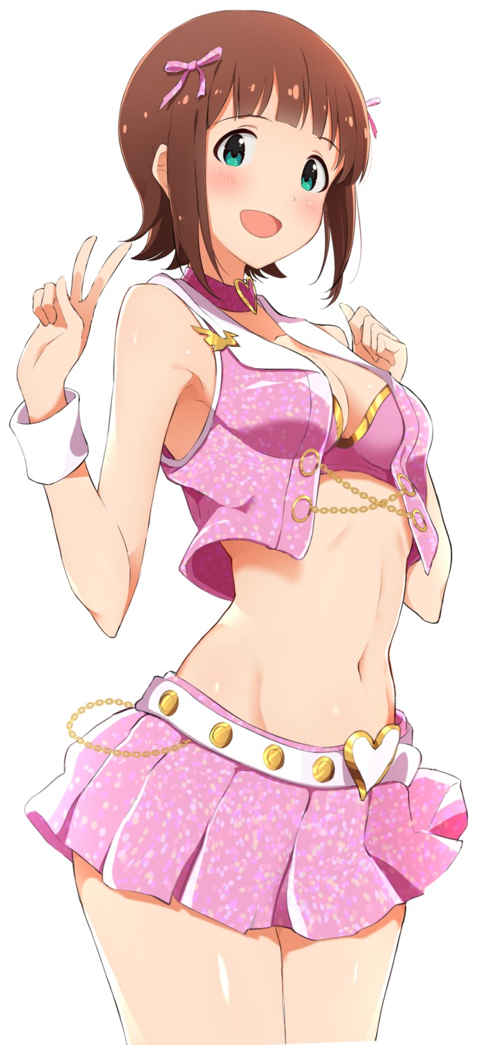 amami_haruka bra cleavage cuewel open_shirt the_idolm@ster