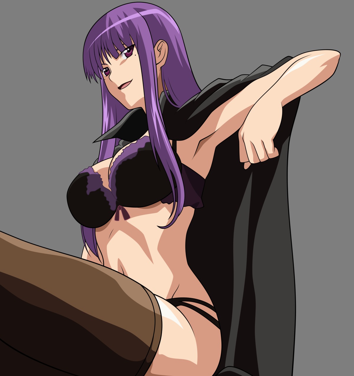 bra etou_fujiko ichiban_ushiro_no_daimaou lingerie pantsu thighhighs transparent_png vector_trace