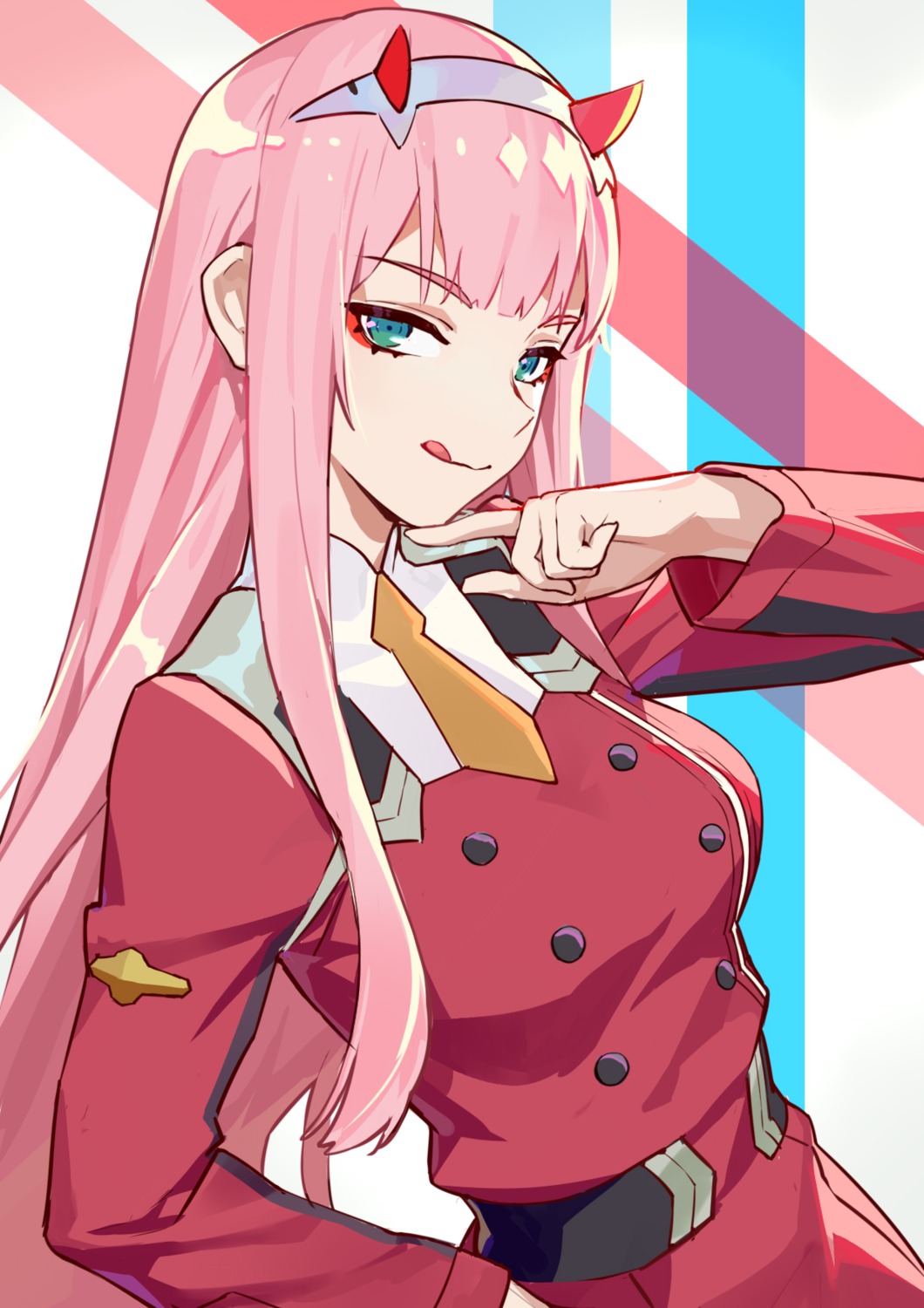 darling_in_the_franxx horns jinyuan712 uniform zero_two_(darling_in_the_franxx)