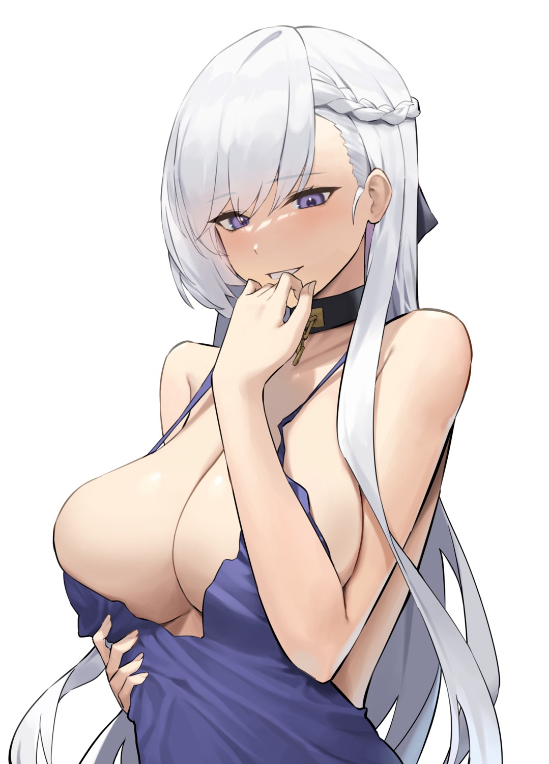 azur_lane belfast_(azur_lane) dress lordol no_bra