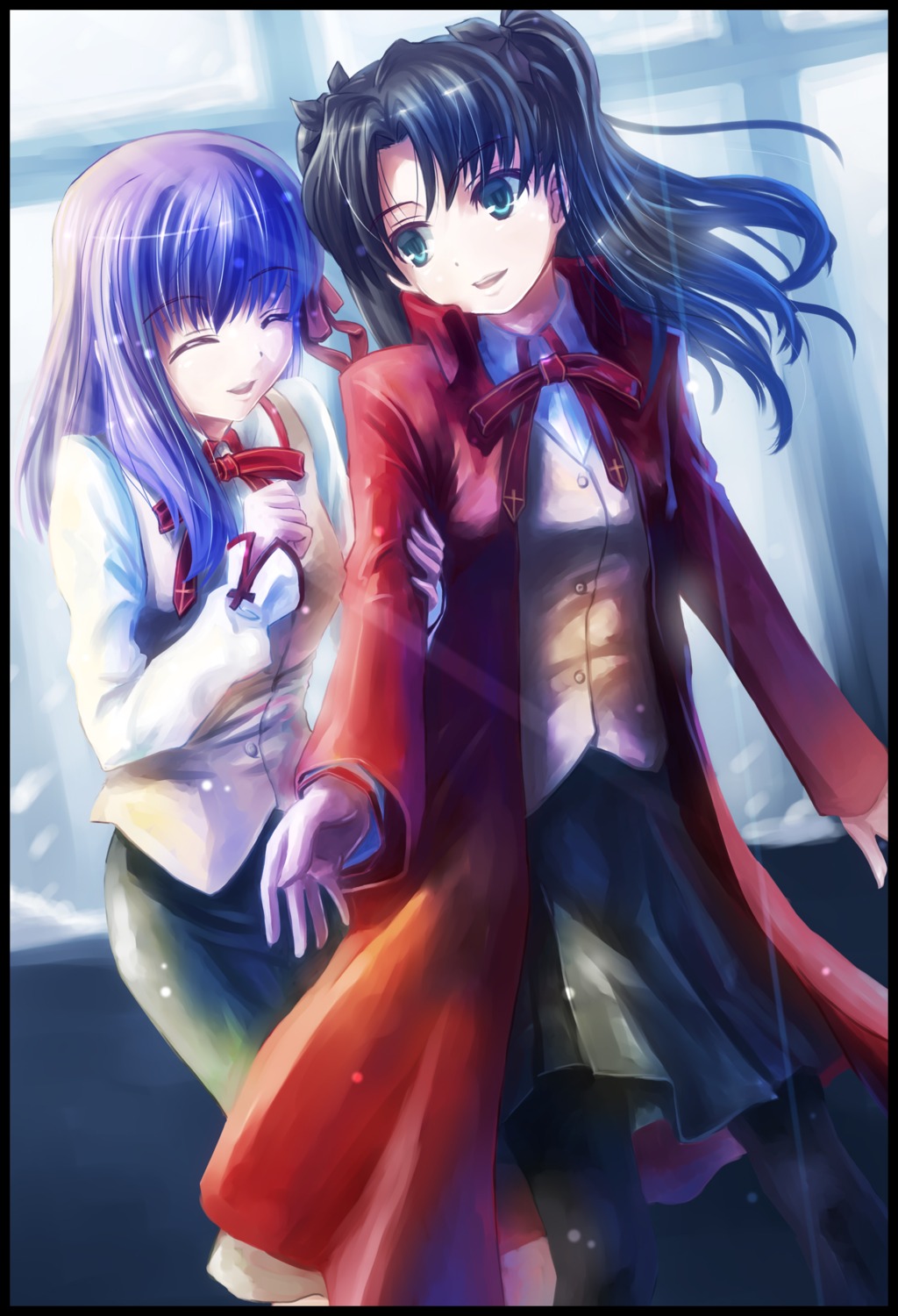 fate/stay_night kome_(le7) matou_sakura seifuku toosaka_rin