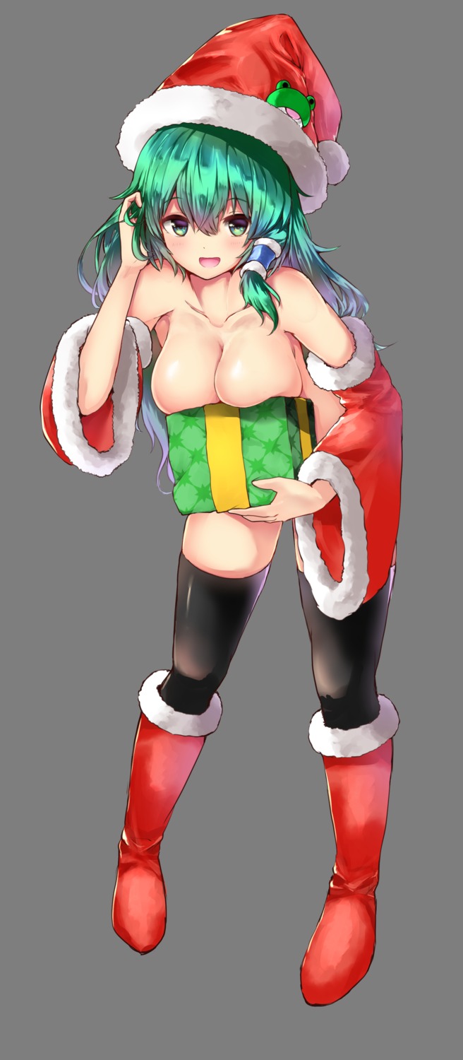 christmas kochiya_sanae kushidama_minaka naked thighhighs touhou transparent_png